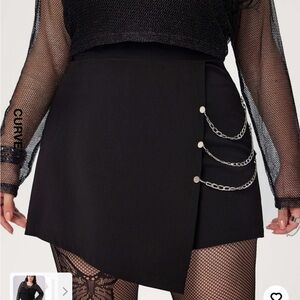 Cider Black Skirt with Chain Accents